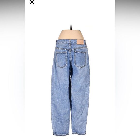 Balloon Barrel Jean Light wash Rigid Denim High Rise Oversized Blue Size 26 4 - Picture 6 of 8